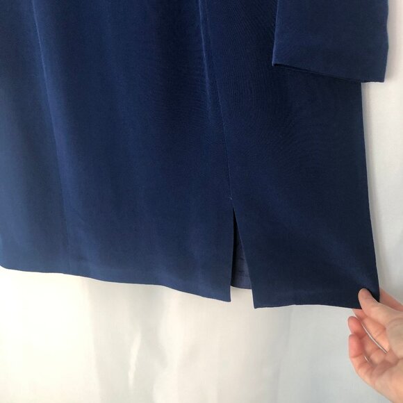 Hugo Buscati Collection Royal Blue Silk Dress Size 8 - Picture 3 of 12